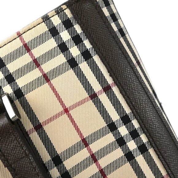 Burberry Beige Canvas Burberry Check Tote Handbag 177265 - Picture 7 of 10
